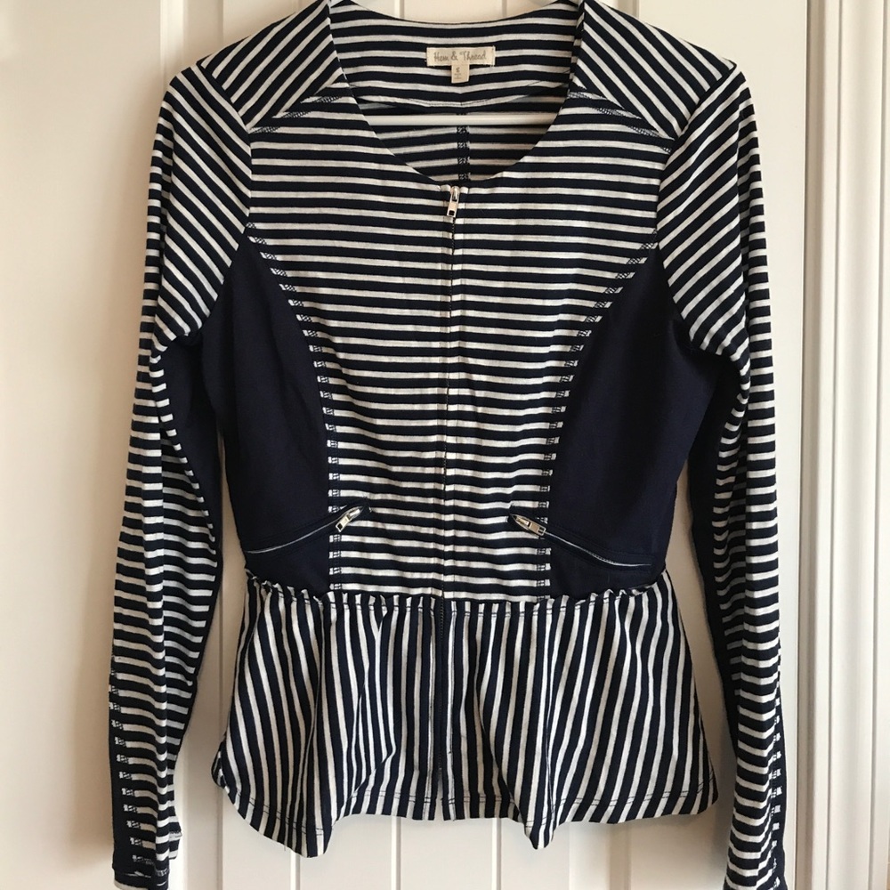 MOD CLOTH nautical light zippered blazer