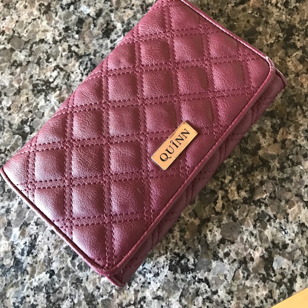 Burgundy clutch