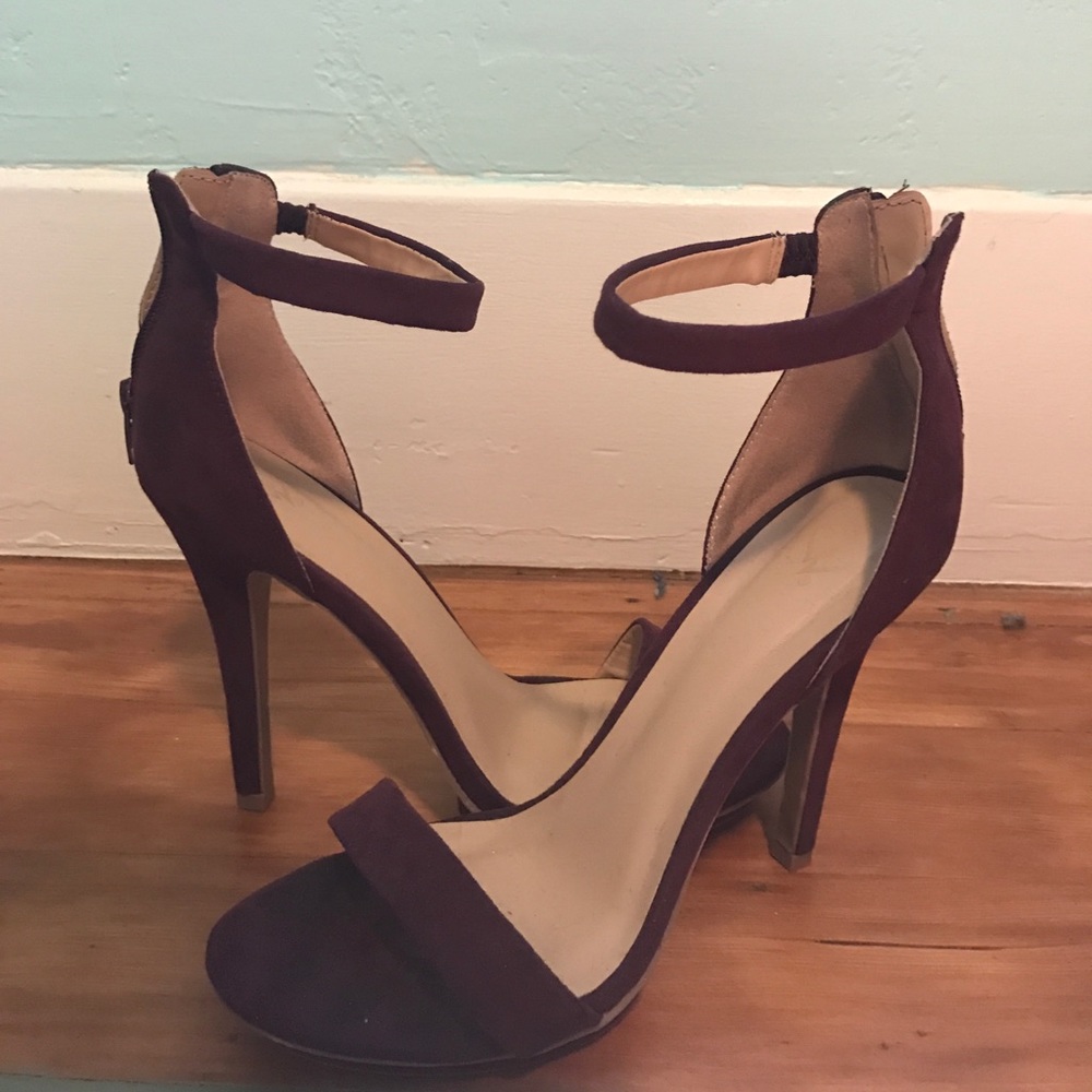 Purple strap heels