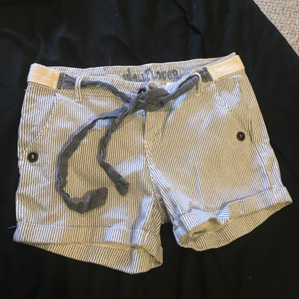 Belted striped shorts- like new! Worn once