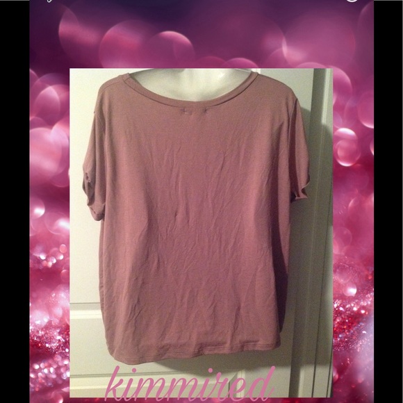 Pink/Mauve Distressed S/S Shirt~Untagged 2️⃣X (2X) - Picture 5 of 7