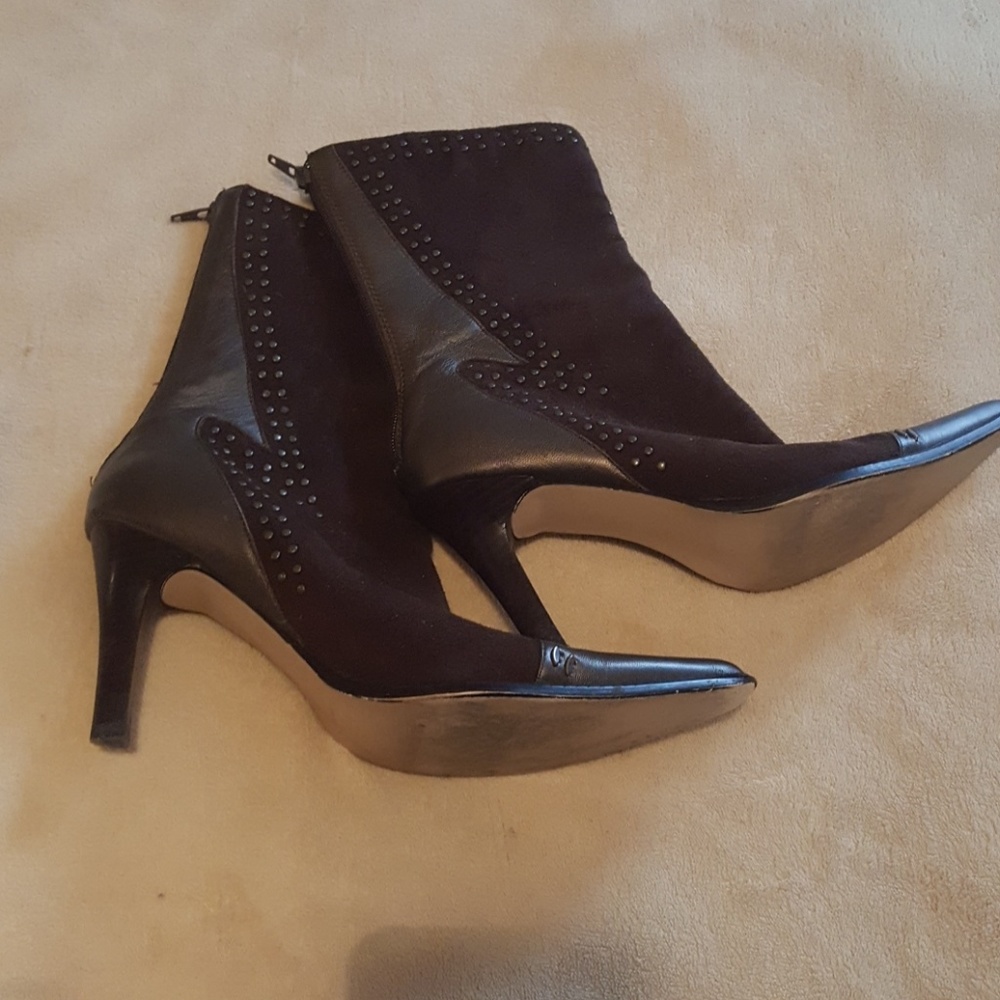 Chocolate Suede/Bronze Leather Boots, size 9M