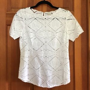 J.Crew White Embroidered Top XS Xsmall 0