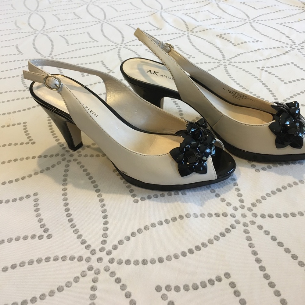 Cream and black heels
