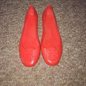 Tory Burch Orange Jelly Flats