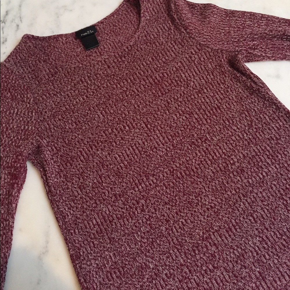 Deep red sweater