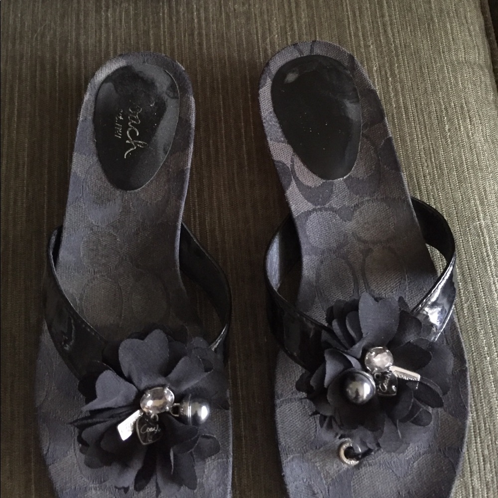 Coach black sandals
