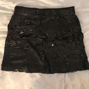 Black sequin mini skirt