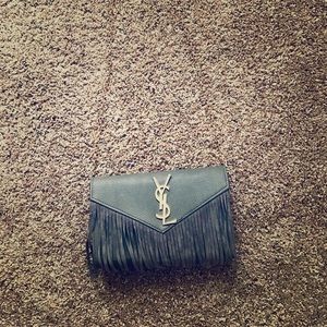 Ysl Yves Saint Laurent Crossbody fringe gold purse