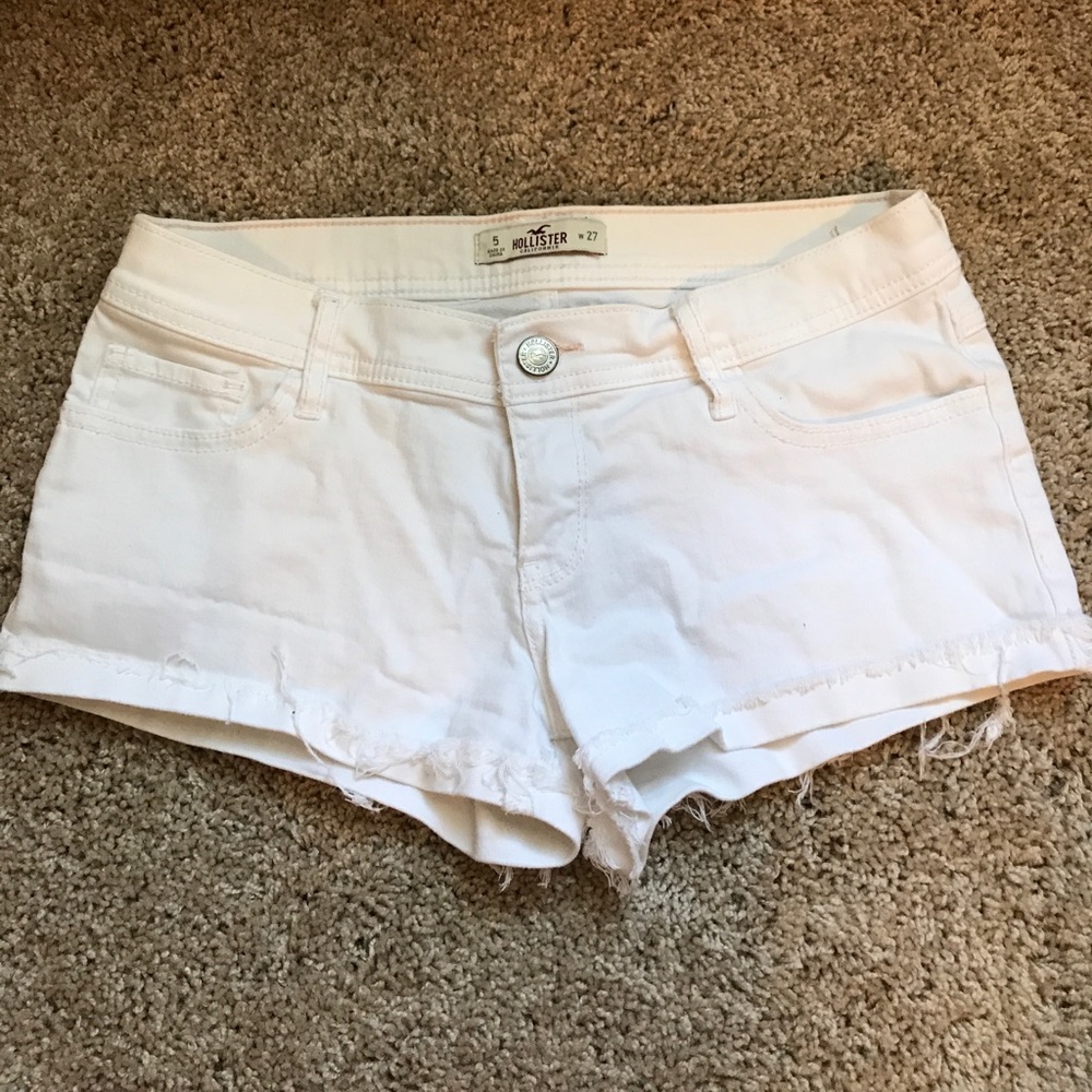 Hollister white jean shorts