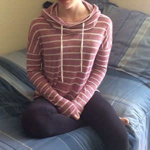 striped cowl sweater