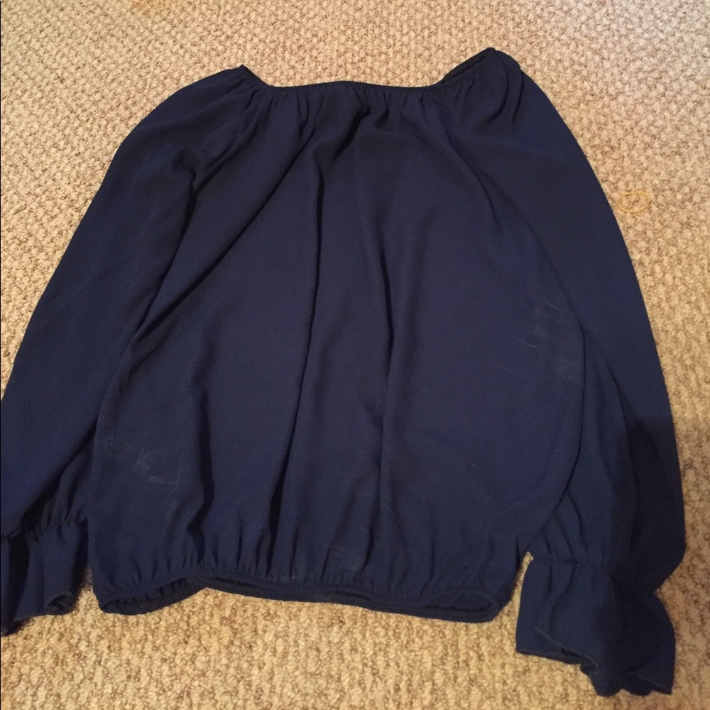 Navy Blue long sleeve blouse