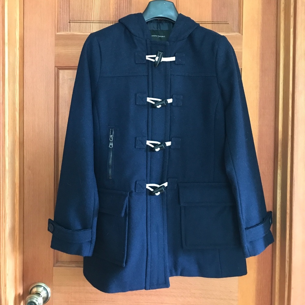 Banana Republic Wool Toggle Coat Navy XS