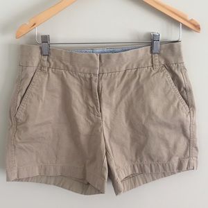 5" Tan JCrew Chino Shorts