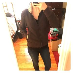 Brown fleece shearling jacket
