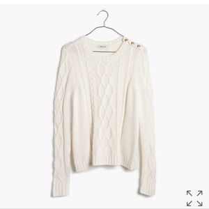 Madewell Marin cable sweater in ivory