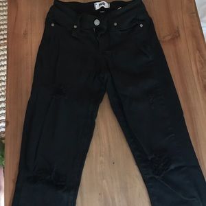 Paige black distressed pants