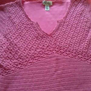 Lily Pulitzer pink lined crochet cotton sweater