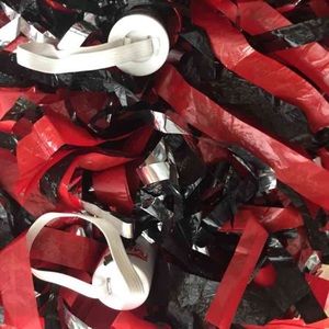 Red and black pom-poms UGA falcons Atlanta