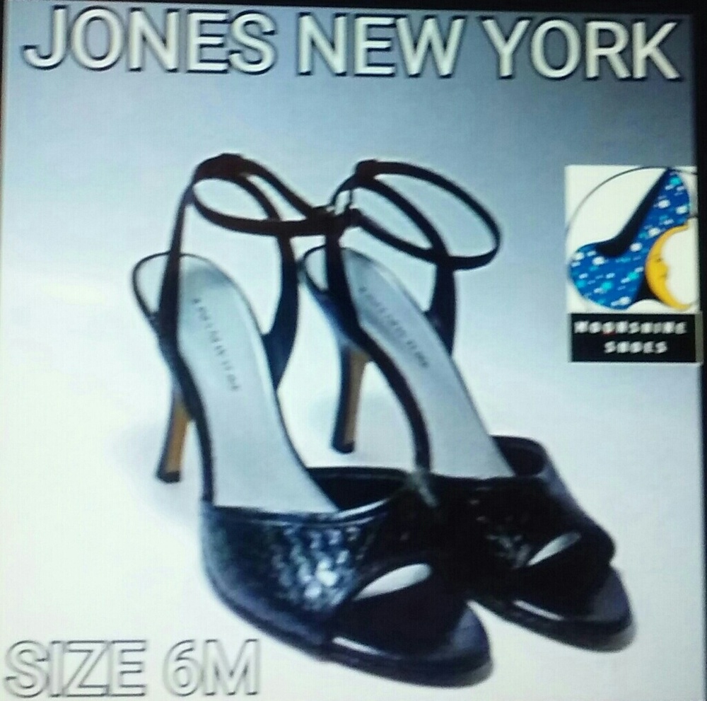 3.75" black sandle peep toe heels