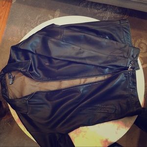 Black polo Ralph Lauren leather jacket