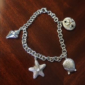 Sterling Silver nautical shell charm bracelet