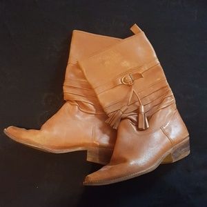 9 West Tassel Boot, Cognac color, size 8.5B