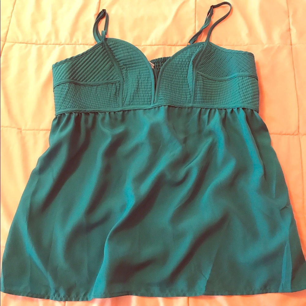 Exhilaration Dark Teal Green Cami