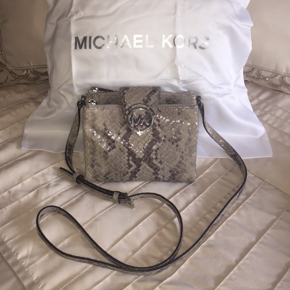 MICHAEL Michael Kors Handbags - Michael Kors Fulton Python Leather Crossbody EUC
