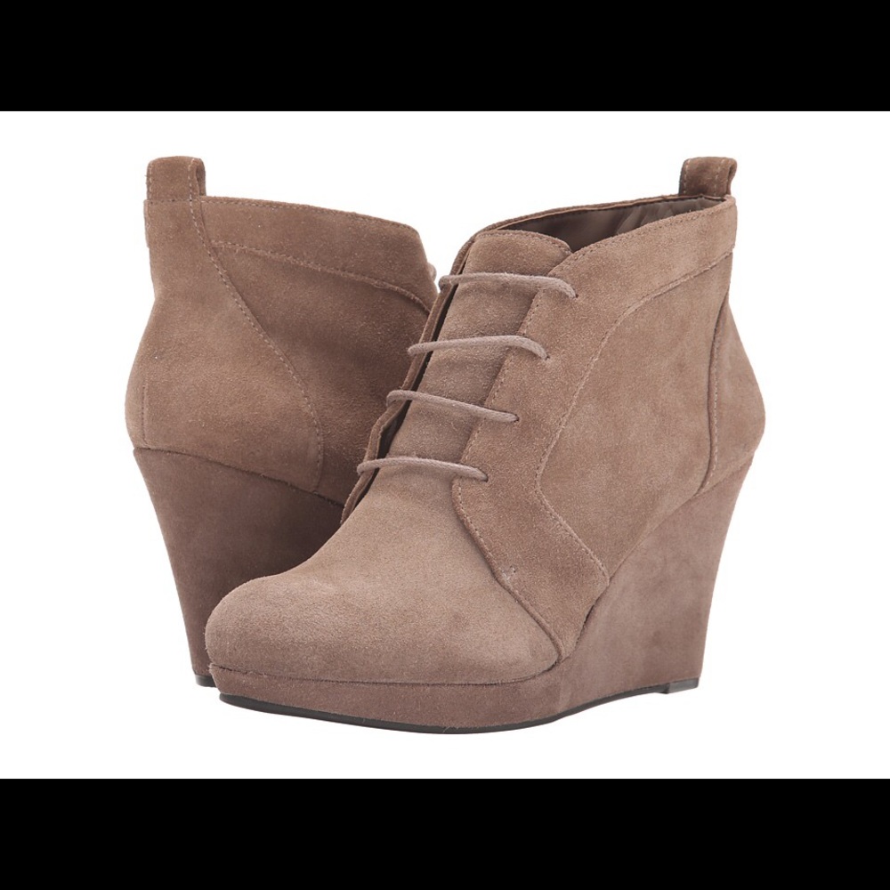 Jessica Simpson suede wedge lace up booties