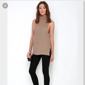 J.O.A Sleeveless Turtleneck Knit Top