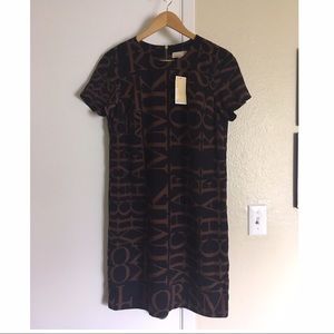 MICHAEL Michael Kors sz.8 Caramel logo shift dress