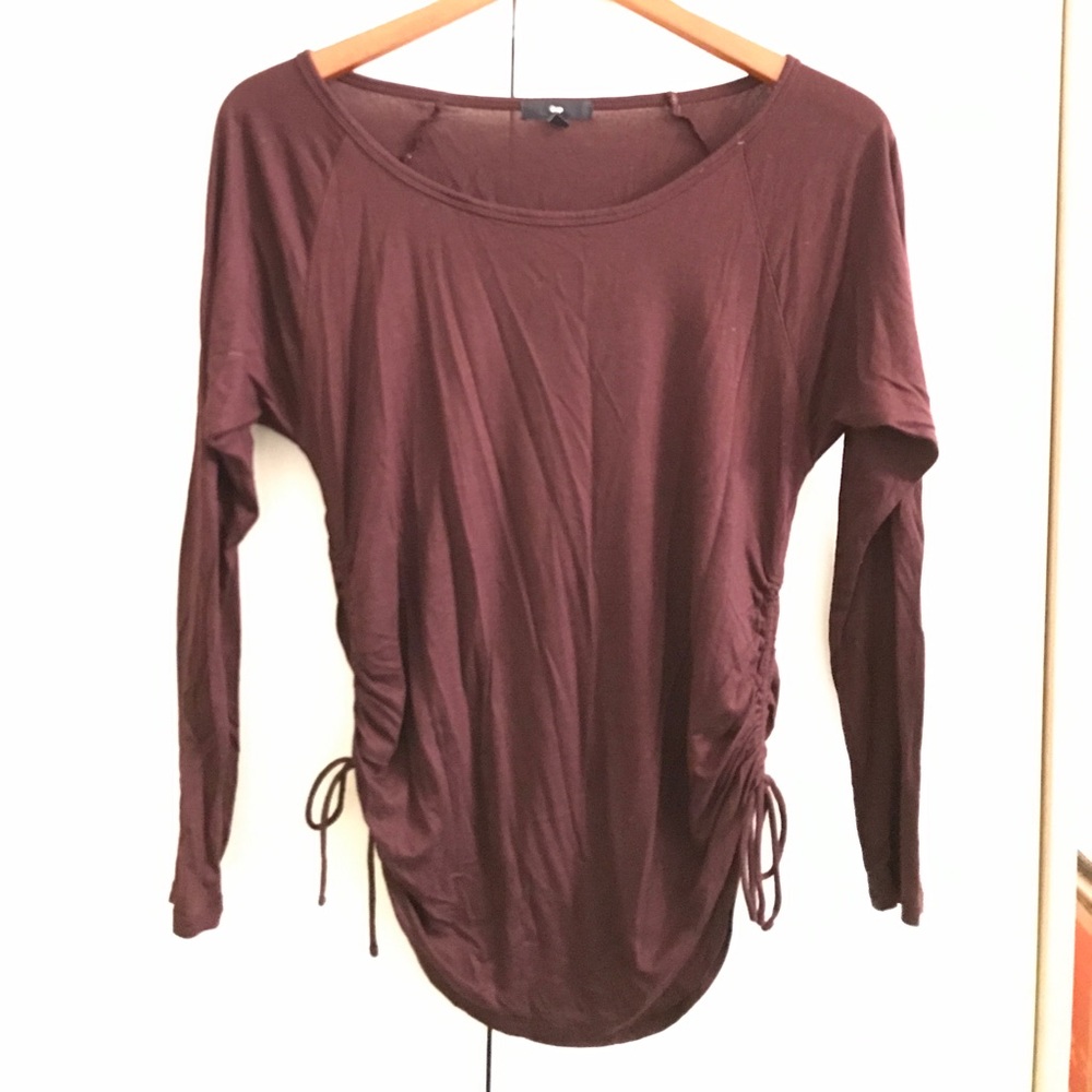 Gap Burgundy 3/4 Sleeve Top