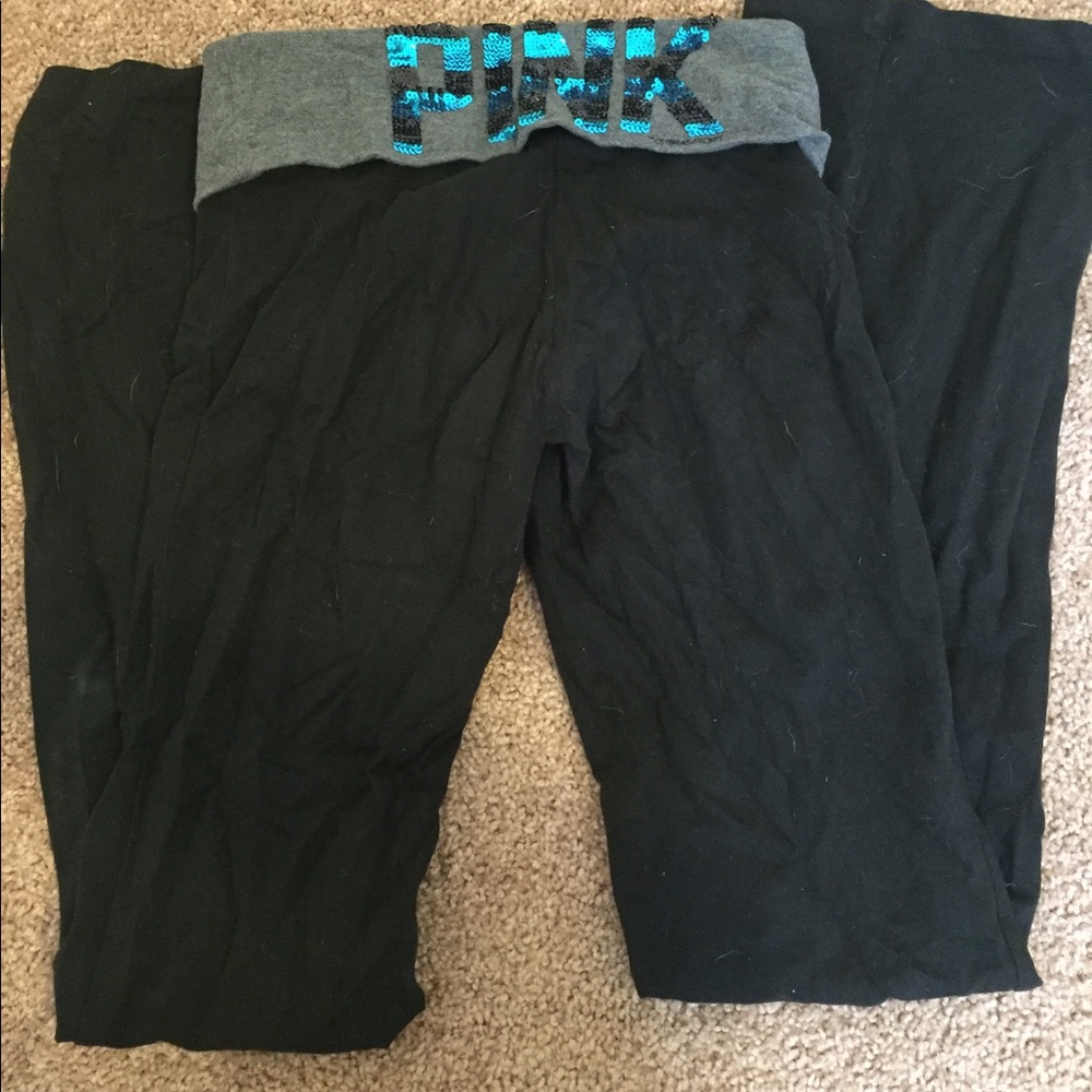 Victoria secret xs black sequins yoga pants