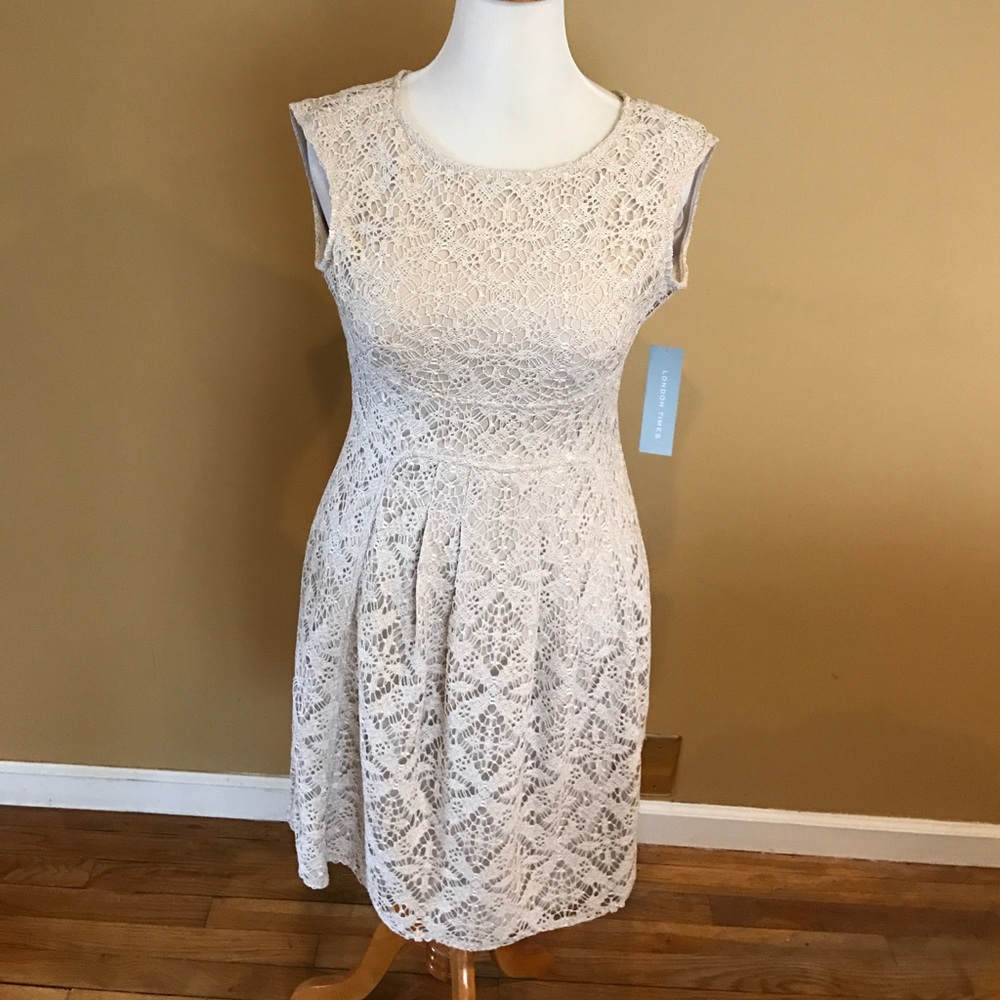 Gorgeous Beige Colored Lace Dress