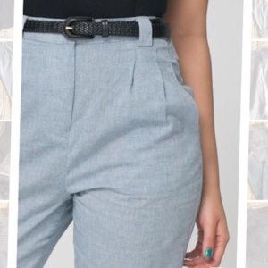 American Apparel High Waisted Chambray Pleat Pants