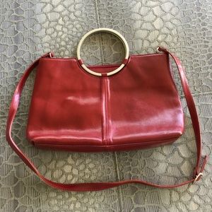 Red leather purse