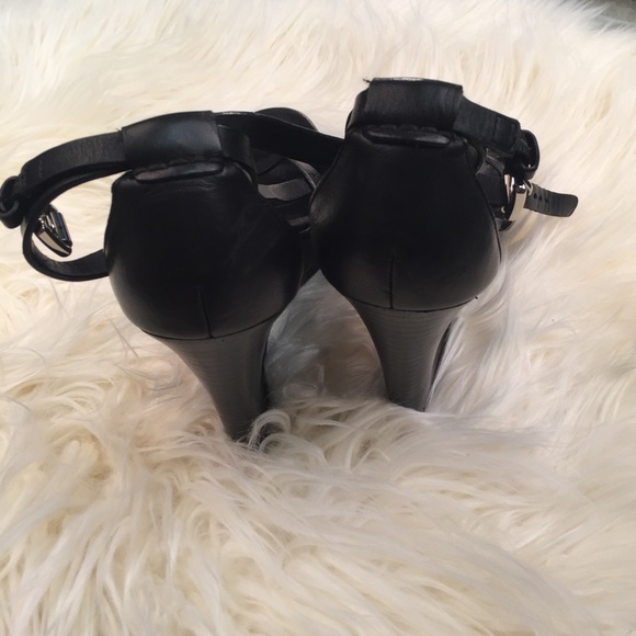 [Coach] Marlena Black Leather Wedge Heels - Picture 5 of 8