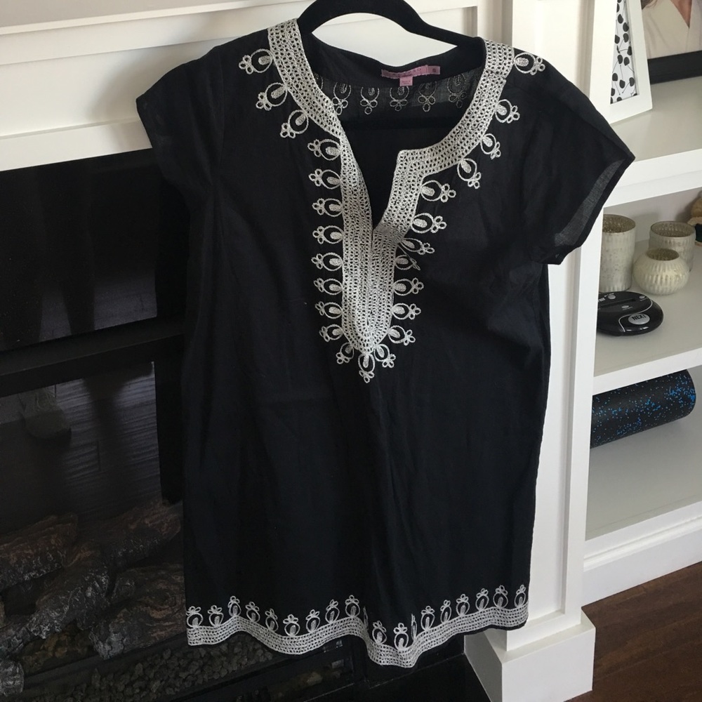 Calypso black linen dress or coverup!