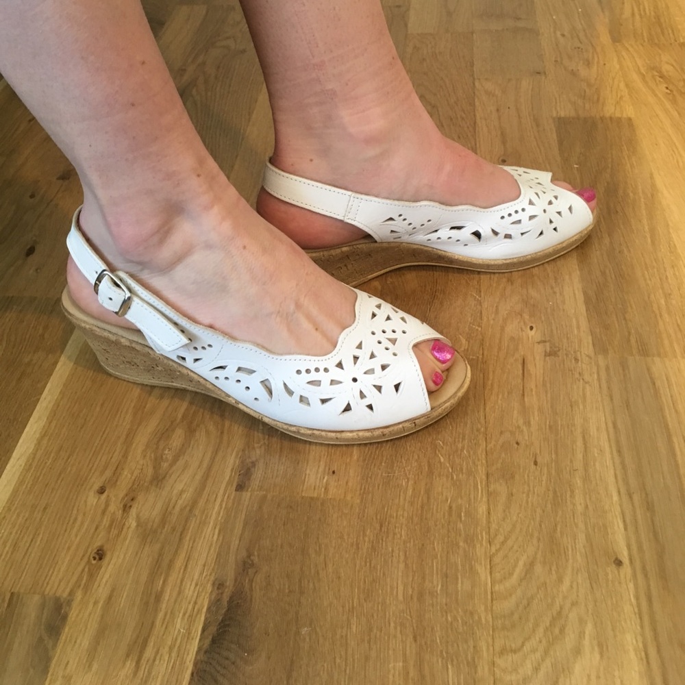 Spring white cutout wedges