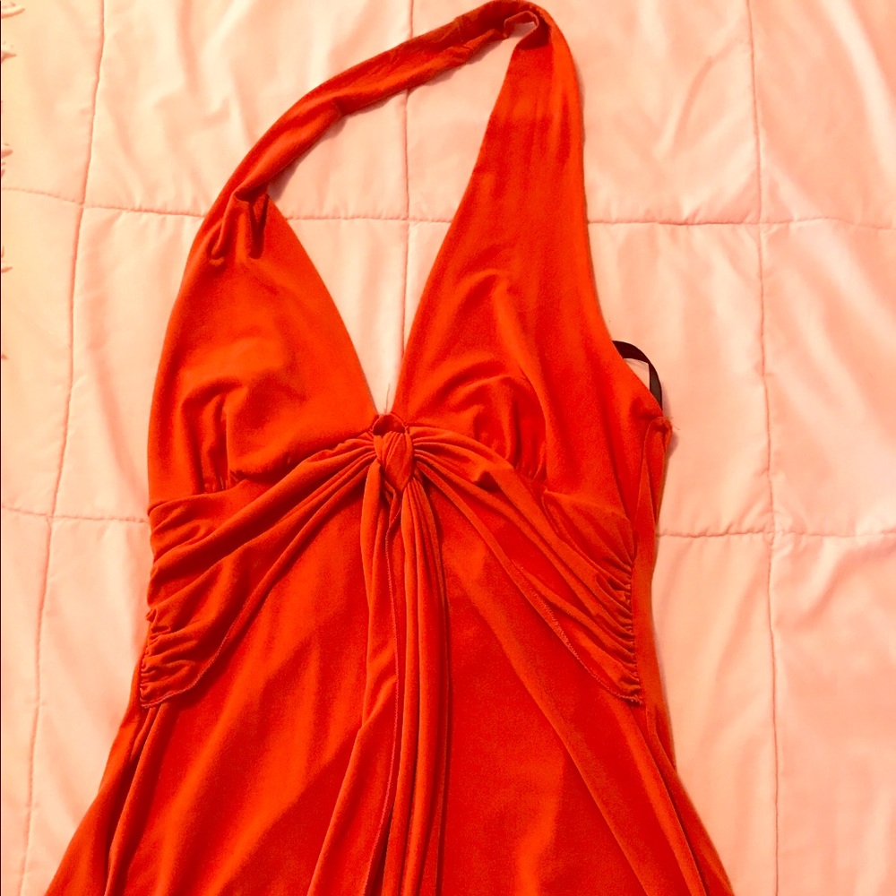 Dark Orange Halter Top