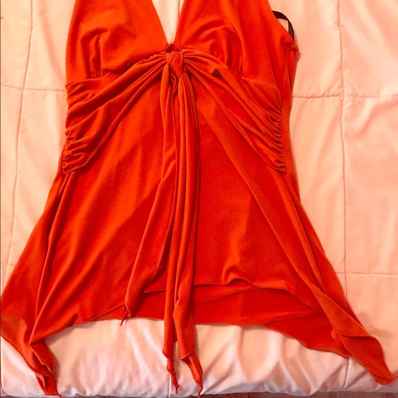 Dark Orange Halter Top - Picture 2 of 2