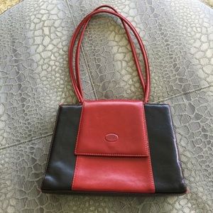 Black & Red Leather "Vintage Look" purse