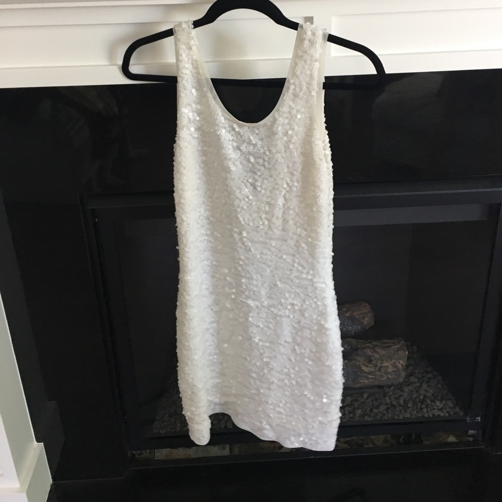 White sequined body dress