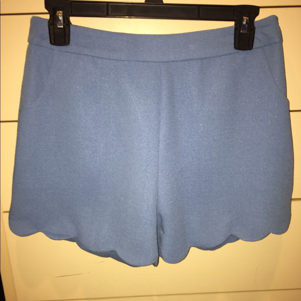 Blue scalloped shorts