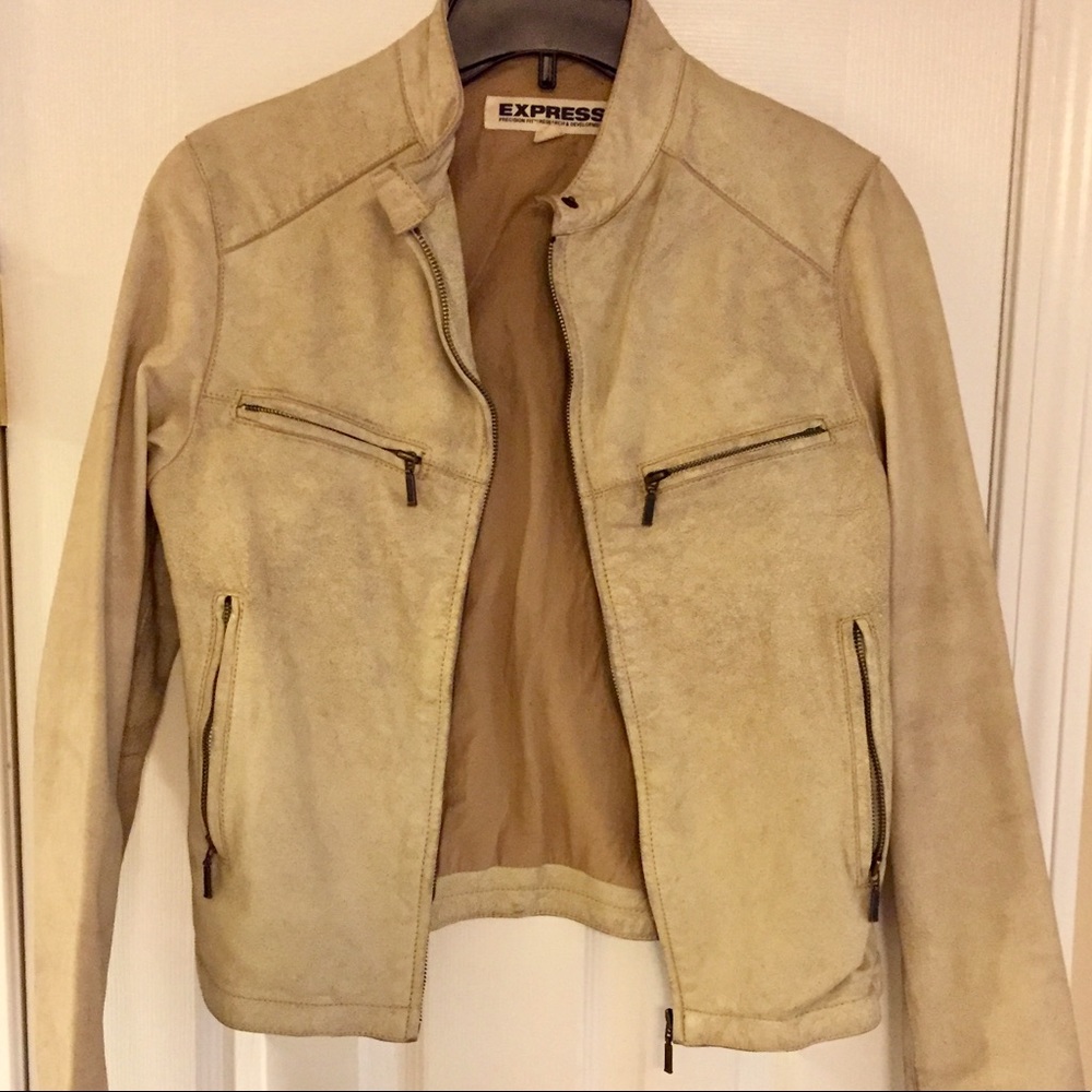 Distressed leather Moto jacket