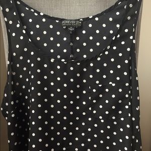 Black and white polka dot blouse