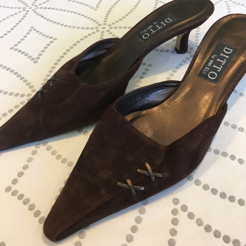 Suede mules