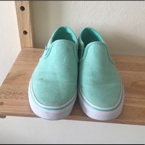 Aqua Vans sz 7.5 slip ons