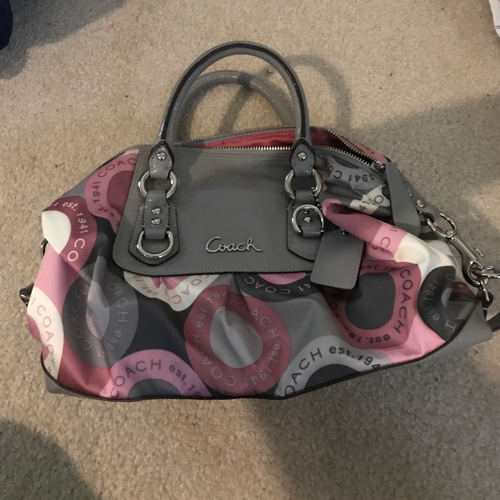 Pink and Grey Coach Purse